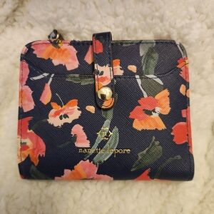 Nanette Lepore Navy and Pink Floral Wallet
